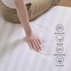 100% Egyptian Cotton Fitted Sheet CK Size, 600 Thread Count, Single Fitted Sheet Only,16" Deep Pocket Sheet, Soft & Elastic Sateen Weave Bottom Sheet for Hotel & Home (White-Stripe, California King) view 2
