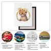 Cheetah Cub Flower Crown,Cute Nursery Botanical Wall Art Print,Safari Animal Pictures Wall Art - Baby Room Animal Prints - Jungle Babies Wall Decor - 12"x18" canvas print with frame view 2