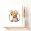 Cheetah Cub Flower Crown,Cute Nursery Botanical Wall Art Print,Safari Animal Pictures Wall Art - Baby Room Animal Prints - Jungle Babies Wall Decor - 12"x18" canvas print with frame view 4
