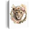 Baby Lion Cub Poster Animal Prints,Nursery Wall Art For Kids,Jungle Theme Baby Room Decor-Baby Girls & Boys Nursery Decor-Woodland Nursery Decor-Animal Nursery Decor-16"x24" canvas print with frame view 1