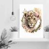 Baby Lion Cub Poster Animal Prints,Nursery Wall Art For Kids,Jungle Theme Baby Room Decor-Baby Girls & Boys Nursery Decor-Woodland Nursery Decor-Animal Nursery Decor-16"x24" canvas print with frame view 3