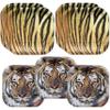 Havercamp Tiger Theme Party Pack for 24 Guests! Photo-Realistic Tiger Supplies for a Roaring Good Birthday, Football, or any Big Cat Event! Includes 24 Dinner Plates & 24 Side Plates view 1