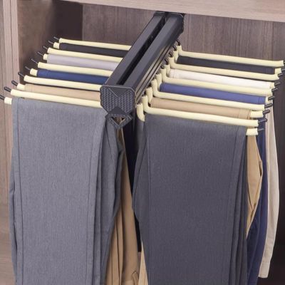 Valet Rod for Closet Pull Out, Bearing 30kg Retractable Closet Rod, Aluminum Alloy Sliding Organizer Pants Rack, Double Row Damping Buffer Track Pull-Out Wardrobe Hanger (Color : Off-White, Size : 2