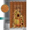 Tersuger Fabric Shower Curtain 72x84 Inch, Thanksgiving Fall Pumpkin Sunflowers Bird Shower Curtain for Bathroom with Hooks,Waterproof Bath Shower Curtain Sets Decorative Bathroom Accessories view 3