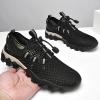 CsgrFagr Men's Shoes Summer Breathable Mesh Shoes Sports Casual Shoes Men's Hiking Shoes Tourism Hiking Big Screen (Black, 8.5) view 3