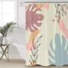 Tersuger Fabric Shower Curtain 60x72 Inch, Boho Abstract Minimalist Geometric Leaves Shower Curtain for Bathroom with Hooks,Waterproof Bath Shower Curtain Sets Decorative Bathroom Accessories view 1