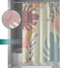 Tersuger Fabric Shower Curtain 60x72 Inch, Boho Abstract Minimalist Geometric Leaves Shower Curtain for Bathroom with Hooks,Waterproof Bath Shower Curtain Sets Decorative Bathroom Accessories view 3