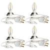 Dazzle Bright 4 Pack 6 FT Accessory Cord with LED Light Bulb E12 Socket White Cord with On/Off Switch Plug, C7 Candelabra Light Bulbs for Holiday Decorations, Christmas Village House, Pumpkin Lights view 1
