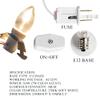 Dazzle Bright 4 Pack 6 FT Accessory Cord with LED Light Bulb E12 Socket White Cord with On/Off Switch Plug, C7 Candelabra Light Bulbs for Holiday Decorations, Christmas Village House, Pumpkin Lights view 3