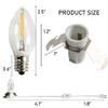 Dazzle Bright 4 Pack 6 FT Accessory Cord with LED Light Bulb E12 Socket White Cord with On/Off Switch Plug, C7 Candelabra Light Bulbs for Holiday Decorations, Christmas Village House, Pumpkin Lights view 4