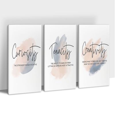 3 Pieces Inspirational Quotes Canvas Wall Art, Motivational Wall Art for Office, Inspirational Artwork for Entrepreneur's Bedroom, Positive Affirmations Quotes Wall Decor for Office, 12"x18"/Set