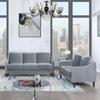 kevinplus Velvet Sofa Couch 2 Set for Living Room, Modern Sectional 2-Pcs Upholstered Sofa Couch for Apartment Bedroom, Loveseat + 3-Seat Sofa, Grey view 3