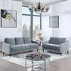 kevinplus Velvet Sofa Couch 2 Set for Living Room, Modern Sectional 2-Pcs Upholstered Sofa Couch for Apartment Bedroom, Loveseat + 3-Seat Sofa, Grey view 4