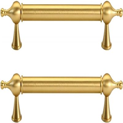 2 Pack Drawer Handles Gold Brass Drawer Handles Vintage Kitchen Cupboard Handles Furniture Handles Door Handle for Home Decorating Chest Cupboard-224mm/8.8in