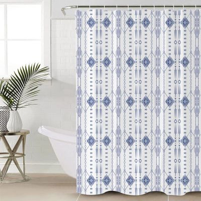 Shower Curtain,Indian Abstract Geometric Lines Texture Shower Curtains for Bathroom Shower Stalls and Bathtubs Decor,Washable Bath Curtain Fabric Shower Curtain Set with Hook 36x72inch