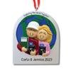 3D Personalized Our First Christmas Ornament 2025 Vacation Couple Ornaments Travel The World Ornament 2025 Family of 2 Male and Blonde Female for Couples Ornaments Couples Unique Gifts view 1