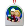 3D Personalized Our First Christmas Ornament 2025 Vacation Couple Ornaments Travel The World Ornament 2025 Family of 2 Male and Blonde Female for Couples Ornaments Couples Unique Gifts view 2