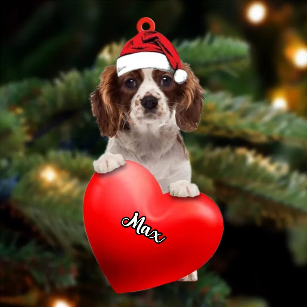 Cavalier King Charles Spaniel 1 Ornament, Custom Name and Breed Dog 2D Shape, Personalized Dog Ornament Flat Shape, Gift for Love Cavalier King Charles Spaniel 1 Memorial Cavalier King Charles Spaniel
