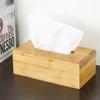 Bamboo Facial Tissue Box HolderWooden Tissue Paper Boxes Holder Dispenser Decorative Tissue Box Holder for BathroomsBedroomKitchenCar(Rectangular) view 2