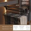 ELICNA Closet Clothes Hanger Rail Adjustable Heavy Duty Steel Clothes Storage Hanger Rack Top Mount Wardrobe Rack (Color : Black, Size : 460mm/18inch) view 2