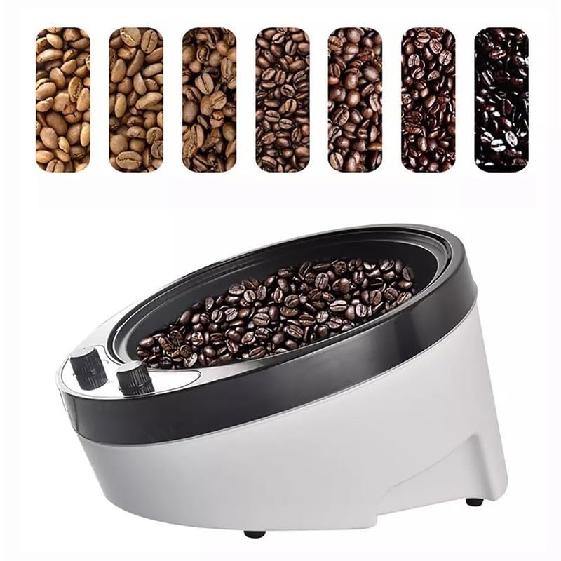 110V 220V Electric Coffee Bean Roaster Automatic Nut Bean Peanut Sesame Stir-Fry Machine Adjustable Temperature Roaster (Color : 220V)