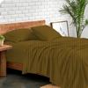 GOKOCO Luxury Soft 4 Piece Sheet Set 800 Thread Count 100% Egyptian Cotton Short Queen Size Bed Sheet Set, Super Soft Sateen Weave, Fit Mattress 12'' Deep Pocket - Taupe Stripe Luxury Sheet Set view 1