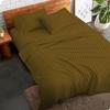 GOKOCO Luxury Soft 4 Piece Sheet Set 800 Thread Count 100% Egyptian Cotton Short Queen Size Bed Sheet Set, Super Soft Sateen Weave, Fit Mattress 12'' Deep Pocket - Taupe Stripe Luxury Sheet Set view 2