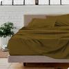 GOKOCO Luxury Soft 4 Piece Sheet Set 800 Thread Count 100% Egyptian Cotton Short Queen Size Bed Sheet Set, Super Soft Sateen Weave, Fit Mattress 12'' Deep Pocket - Taupe Stripe Luxury Sheet Set view 3