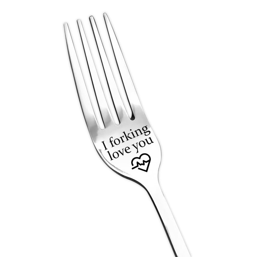 I Forking Love You Fork Gifts Him Her Boyfriend Girlfriend Anniversary Birthday Gifts for Wife Husband Fiance Fiancee Couple Gift for Dad Mom Son Daughter Christmas Gifts for Women Men Best Friends