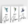 3 Piece Canvas Wall Art, Hummingbird Motivational Quotes Canvas Print Pictures Wall Decor, Men Women Inspirational Framed Artwork Home Office Decor 24"x36" x 3 Pcs view 1