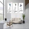 3 Piece Canvas Wall Art, Hummingbird Motivational Quotes Canvas Print Pictures Wall Decor, Men Women Inspirational Framed Artwork Home Office Decor 24"x36" x 3 Pcs view 2
