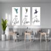 3 Piece Canvas Wall Art, Hummingbird Motivational Quotes Canvas Print Pictures Wall Decor, Men Women Inspirational Framed Artwork Home Office Decor 24"x36" x 3 Pcs view 3