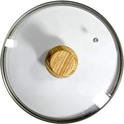 BAZAC Transparent Tempered Glass Saucepan Lid with Stainless Steel Rim, to Fit All Saucepans and Frying Pans Replacement Pot Lids-20 cm