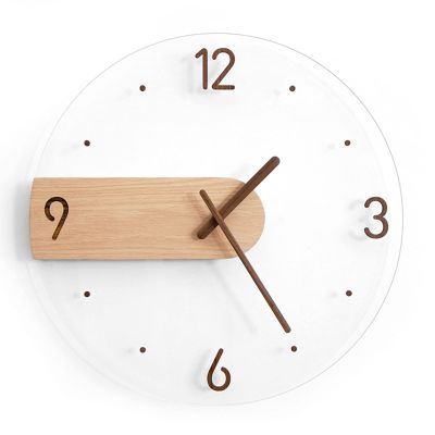 WOOXGEHM Wall Clock, Silent No Ticking Modern Clock, Side Offset Hook Design, Modern Scandinavian Wall Clock for Bedroom, Living Room, Studio, Store