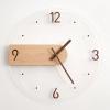 WOOXGEHM Wall Clock, Silent No Ticking Modern Clock, Side Offset Hook Design, Modern Scandinavian Wall Clock for Bedroom, Living Room, Studio, Store view 2