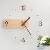 WOOXGEHM Wall Clock, Silent No Ticking Modern Clock, Side Offset Hook Design, Modern Scandinavian Wall Clock for Bedroom, Living Room, Studio, Store view 3