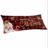 Christmas Santa King Size Pillowcases, Soft Bed Throw Pillow Covers Sham Luxury Decorative Couch Sofa Long Body Lumbar Bolster Cushion Case with Envelope Closure, Winter Snowflake Farmhouse Red Plaid view 1