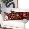 Christmas Santa King Size Pillowcases, Soft Bed Throw Pillow Covers Sham Luxury Decorative Couch Sofa Long Body Lumbar Bolster Cushion Case with Envelope Closure, Winter Snowflake Farmhouse Red Plaid view 2