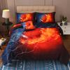 JQinHome Full Football and Fire Comforter Sets for Boys,6 Piece Bed in A Bag 3D Sport Themed Bedding -All Season Soft Microfiber Bedding Sets with Pillowcase, Flat Sheet, Fitted Sheet,Cushion Cover view 2