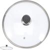 BAZAC Stainless Frying Pan Universal Pot Lid Glass Frying Pot Stainless Steel Cover Microwave Oven Cover Glass Cover Universal Pan Lid Glass Pot Covers for Cooking Kitchen Pot Lid Glass-32CM view 1