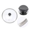 BAZAC Stainless Frying Pan Universal Pot Lid Glass Frying Pot Stainless Steel Cover Microwave Oven Cover Glass Cover Universal Pan Lid Glass Pot Covers for Cooking Kitchen Pot Lid Glass-32CM view 3