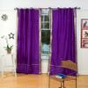 Handcrafted Purple Indian Sari Curtains, Tiebacks Included Unlined Tie Top Sari Sheer Curtains, 60"W x 84"L, Beauty & Elegance for Living Rooms, Bedrooms, and Dining Rooms, Sold in Pairs view 1