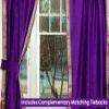 Handcrafted Purple Indian Sari Curtains, Tiebacks Included Unlined Tie Top Sari Sheer Curtains, 60"W x 84"L, Beauty & Elegance for Living Rooms, Bedrooms, and Dining Rooms, Sold in Pairs view 2