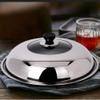BAZAC Shaped Wok Cover Stainless Steel Cooking Pot Lid Pots Cover Anti Oil Splashing Pot Cover Frying Pan Lid Kitchen Tool Domed Wok Cover-22 cm view 2