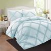BedDecor 3 PC Luxury Diamond Ruffle Lightblue, Oversize King 2PC (20 x 40) Pillow Case 800 TC 100% Long Staple Cotton Down Alternative Comforter view 1