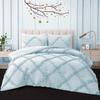 BedDecor 3 PC Luxury Diamond Ruffle Lightblue, Oversize King 2PC (20 x 40) Pillow Case 800 TC 100% Long Staple Cotton Down Alternative Comforter view 2