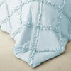 BedDecor 3 PC Luxury Diamond Ruffle Lightblue, Oversize King 2PC (20 x 40) Pillow Case 800 TC 100% Long Staple Cotton Down Alternative Comforter view 4