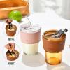 Bamboo Cup, Glass Water Cup, Coffee Cup, Household Straw Cup, Large Capacity Double Drinking Cup view 3