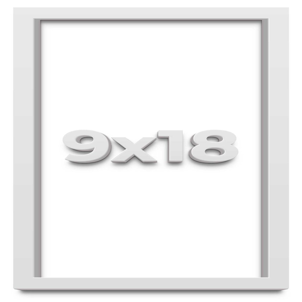 9x18 Shadow Box Frame White | 1 Inches Deep Real Wood Contemporary Shadowbox Display Frame | UV Resistant Acrylic Front, Acid Free Backing, and Hanging Hardware | Lucius Picture Frame Style