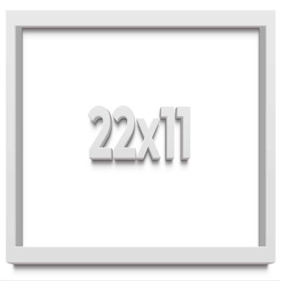 22x11 Shadow Box Frame White | 1 Inches Deep Real Wood Contemporary Shadowbox Display Frame | UV Resistant Acrylic Front, Acid Free Backing, and Hanging Hardware | Lucius Picture Frame Style